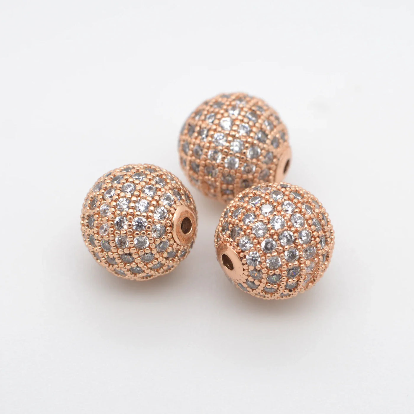 Beads for Jewelry Making Gold Silver Color Accessories Paved Zircon Spacer Bead String Beaded Diy Necklace Bracelet Chain Charms