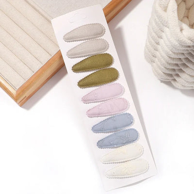 10Pcs/Lot Fresh Print Cotton Alloy Hair Clips for Kids Fabric Plaid BB Hairpins Girl Hairgripe Headwear Baby Hair Accessories