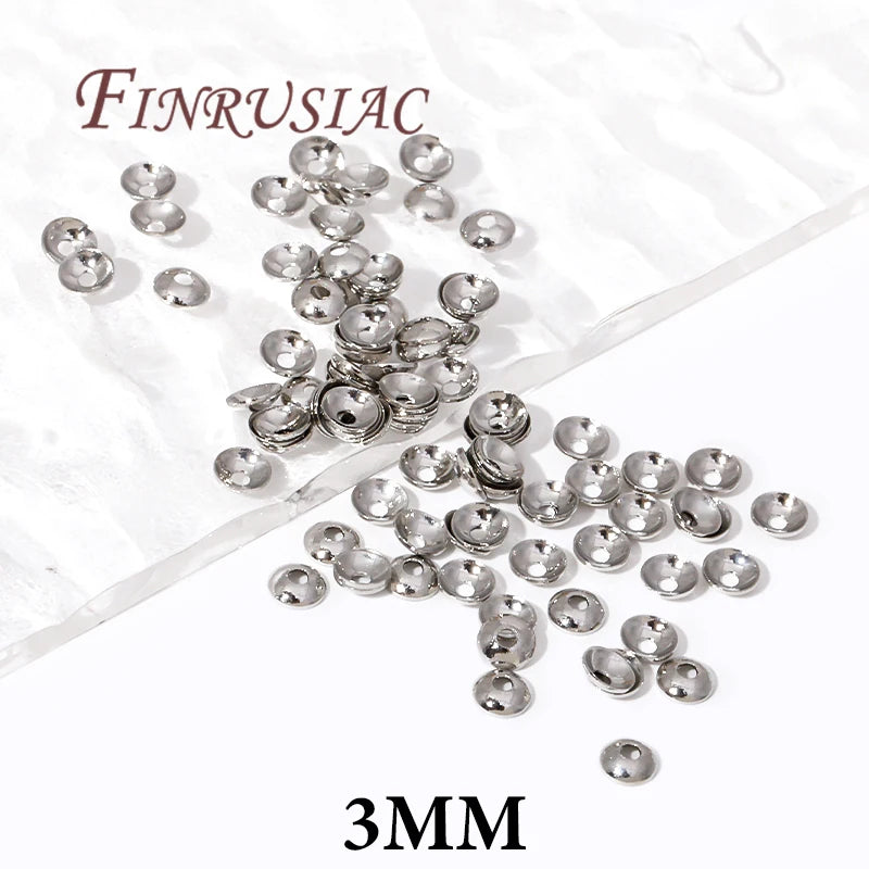 3mm 4mm 14K Gold Plated Brass Round Bead Caps For Necklace Bracelet Jewelry Making Supplies,DIY Accessories Beading Spacer Caps