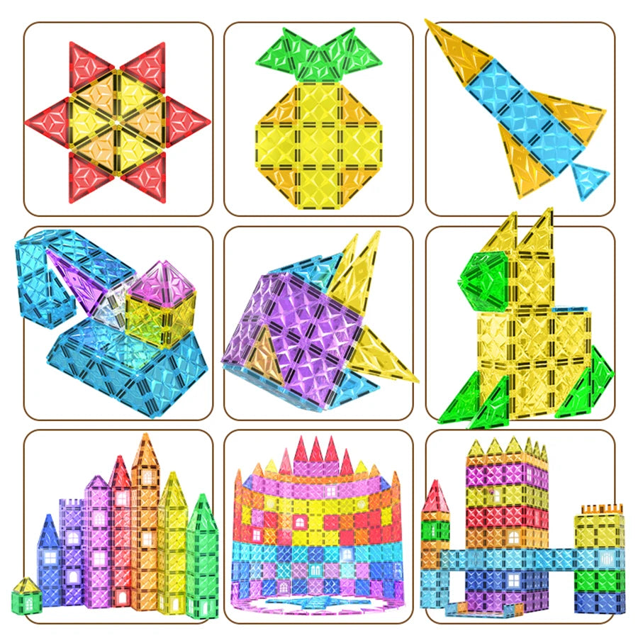 EDUCIRO Magnetic Building Blocks Construction Set Building Puzzle Tiles  Educational Game Children Montessori Toys Gifts