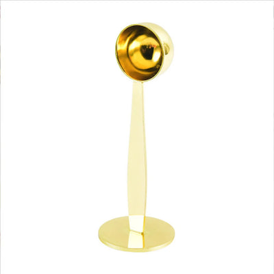 Coffee Scoop 2 In 1 Stainless Steel Coffee Spoon Coffee Tamper for Measuring Grinding Coffee Beans Standing Soop for Home Office