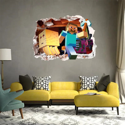 3D Cartoon Games Wall Stickers  Gifts for children wall stickers for kids   Environmental PVC decoration for wall