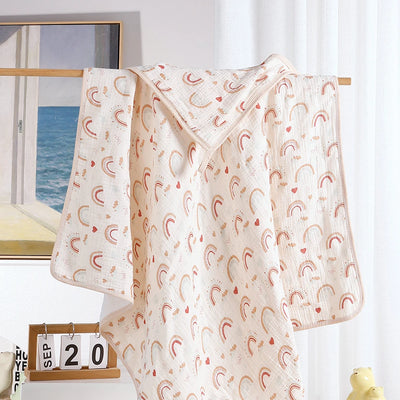 Elinfant Baby Bath Towels Soft Newborn Hooded Towel Blanket,100% Cotton Crepe Cloth Baby Bathrobe