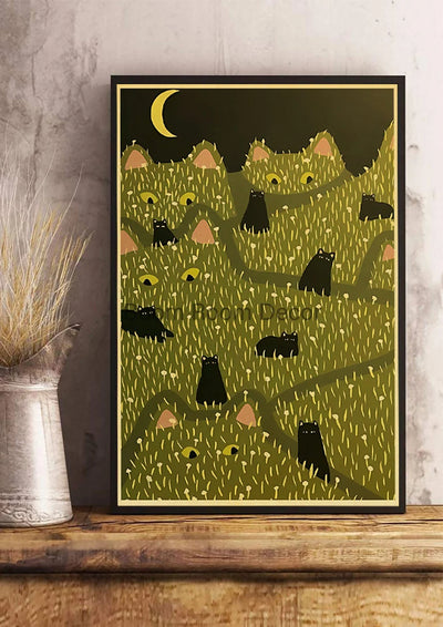 Fun And Cute Lover Cat Paper Poster Graffiti Picture Retro Personality Paper Wall Sticker Retro Bar Cafe Home Room Gift Decor