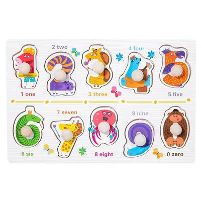 Montessori Wooden Puzzle 3D Alphabet Letters Number Matching Game Baby Kids Toys Education Learning Toy for Children 2 to 4 Year