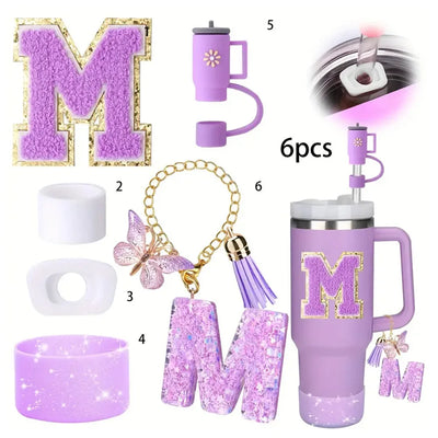 6PCS SILICONE ACCESSORY SET FOR STANLEY 40OZ TUMBLER WITH HANDLE – INCLUDES STRAW TOPPERS, BOOT COVER, AND SPILL-PROOF STOPPERS