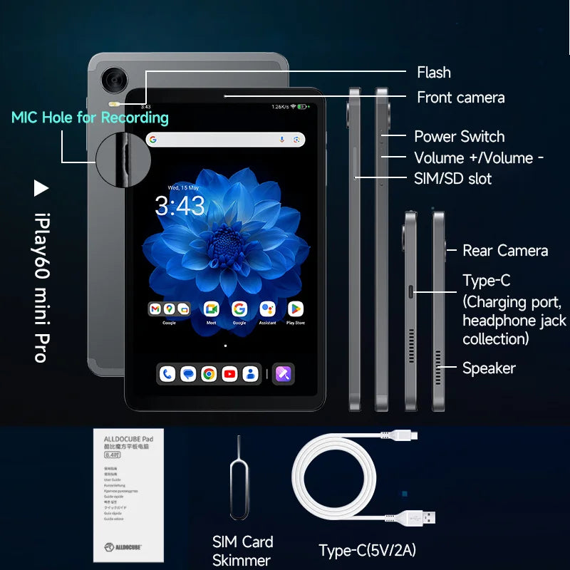 Alldocube iplay 60 mini pro 8.4inch Tablet Pocket Mighty Player Android 14 MediaTek G99 4G LTE 8GB+128/256GB ROM 6050mAh Battery