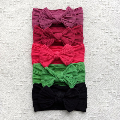 5Pcs Cute Bows Baby Headband Soft Elastic Baby Girl Hair Bands For Newborn Infant Turban Headwear Baby Hair Accessories