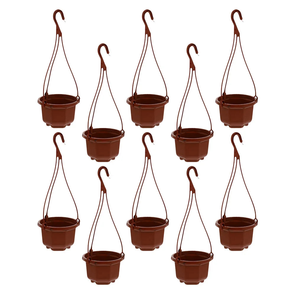 10 Sets Strawberry Deck Railing Plastic Hanging Pot Flowerpot Flowers Container Supplies
