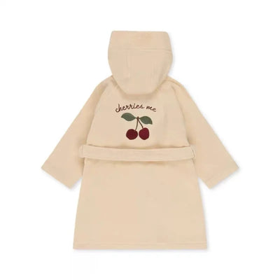 Children Hooded Bathrobe Polyester Kids Warm Thickened Light Skin-friendly Beach Play Towel Cartoon Fruit Pattern Bath Supplies