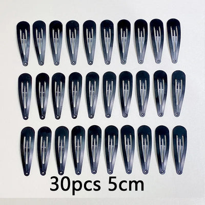 10/20/30pcs/set Women Silver Gold Black Waterdrop Shape Basic Alloy Hair Clips BB hairpins Barrettes Fashion Hair Accessories