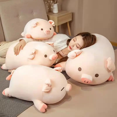 Pig Plush Toy Throw Pillows Kawaii Cartoon Animal Stuffed Soft Doll INS Birthday Gift for Girls Kids Children PP Cotton