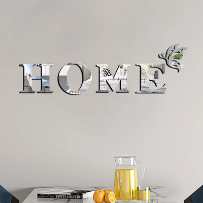 New Butterfly Home English Letter Wall Stickers  Mirrors Acrylic Self Adhesive Detachable Wall Stickers Modern Home Decoration