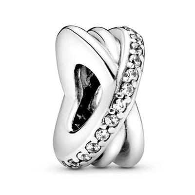 2024 New 925 Silver Plated Diamond Heart Bell Loose Charm Beads For Pandora DIY Bracelet Necklace Jewelry Accessories Gifts