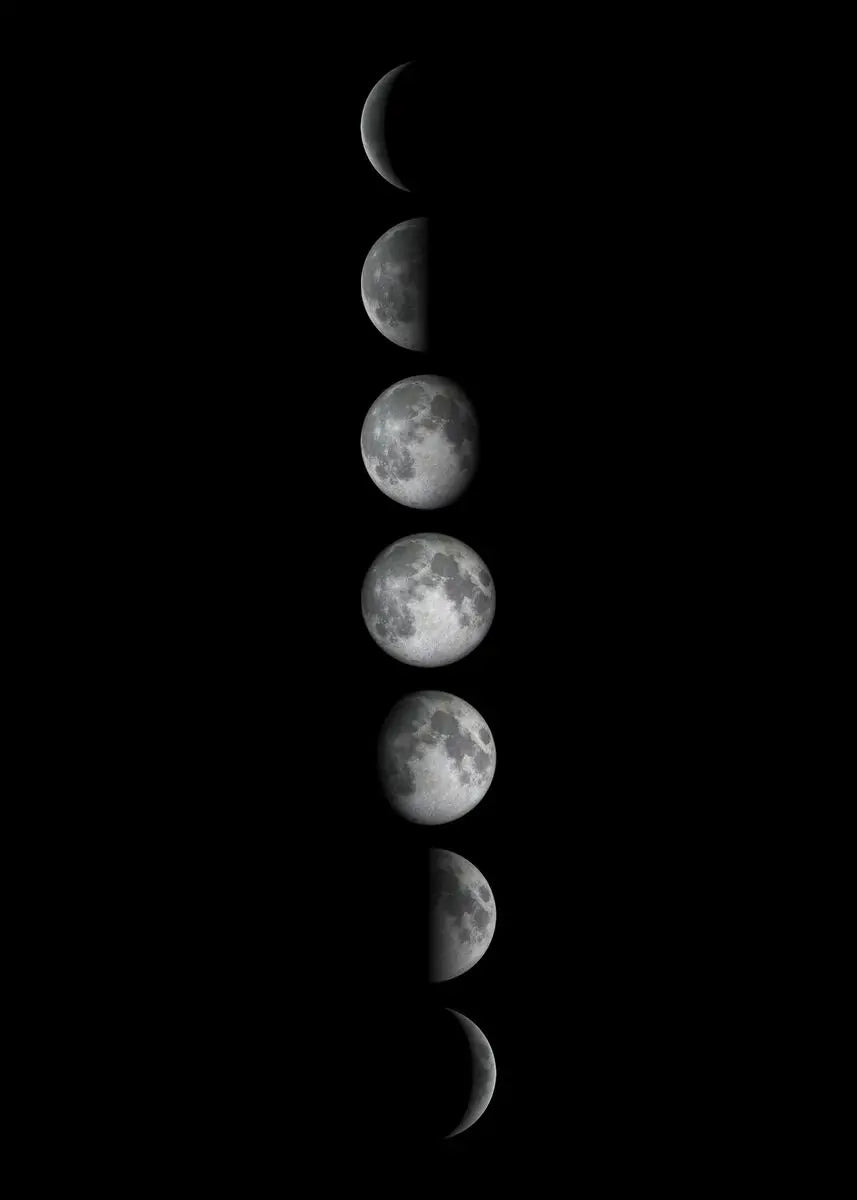 Black White Art Moon Phase Posters Aesthetic Canvas Prints Painting Wall Picture for Living Room Bar Cafe Home Decor Cuadros