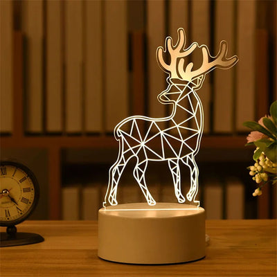 3D Lamp Acrylic USB LED Night Lights Neon Sign Lamp Xmas Christmas Decorations for Home Bedroom Birthday Decor Wedding Gifts