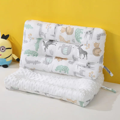 Baby Pillow Pure Cotton Infant Soothing Mood Soft Double-sided Breathable Pillow Cartoon Animal Kindergarten Nap Special Product