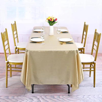 Solid Color Satin Tablecloth Table Cover Overlay Birthday Wedding Banquet Restaurant Festival Party Table Cloth Decoration