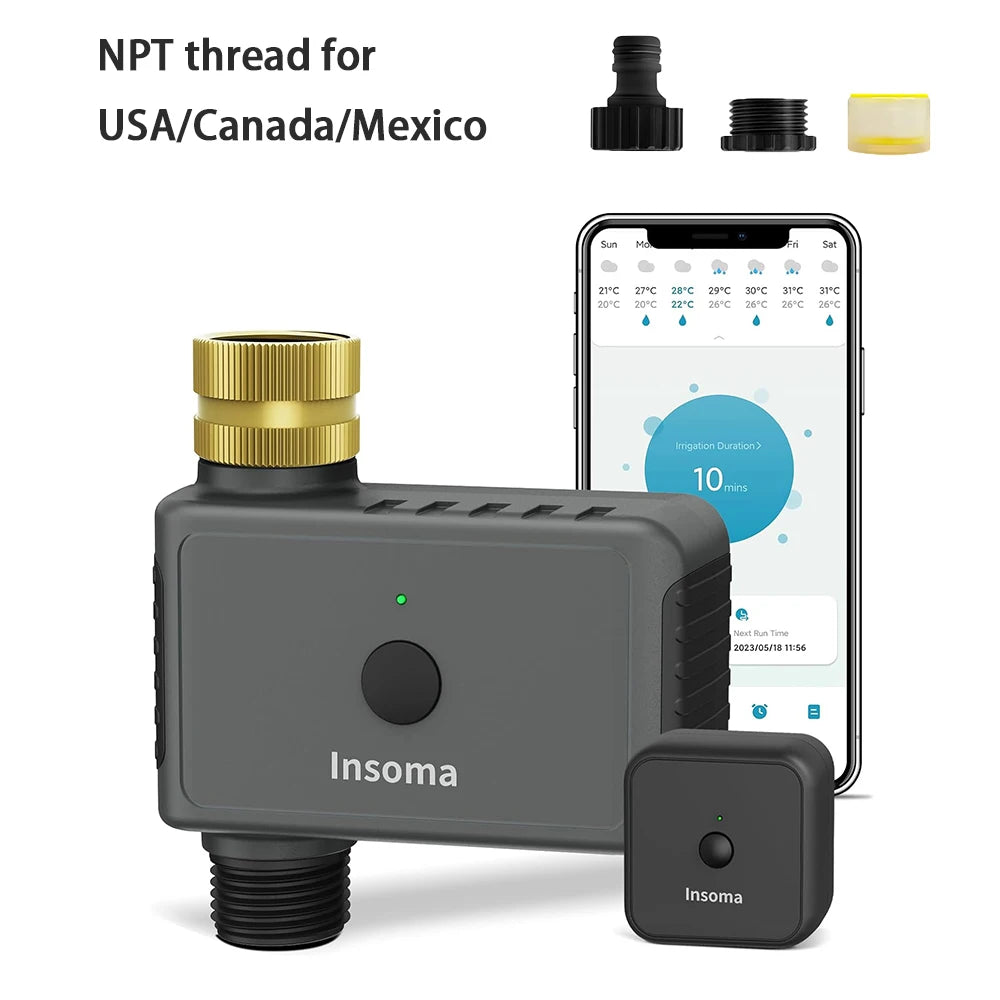 Insoma Wifi Automatic Sprinkle Timer with Brass Swivel Garden Water Timer Smart Irrigation Watering System Hose Control Tools