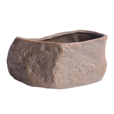 Ceramic Succulent Pot Wear Resistant Stone Shape Cactus Succulent Miniature Garden Bonsai for Home Office Table Desk Decoration