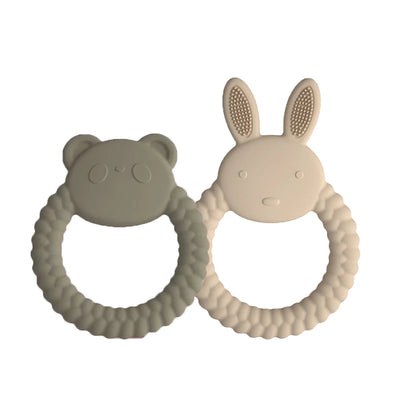 2 PCS New Panda Rabbit Teether Baby Teething Toy Soothing Biting Le Teething Stick