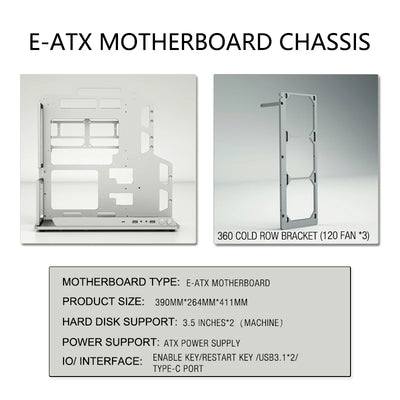 Socooler Diy Gaming Computer EATX Computer Case Pc Case Open Frame  Gaming Computer Case for ATX M-ATX  Case Aviation Aluminum