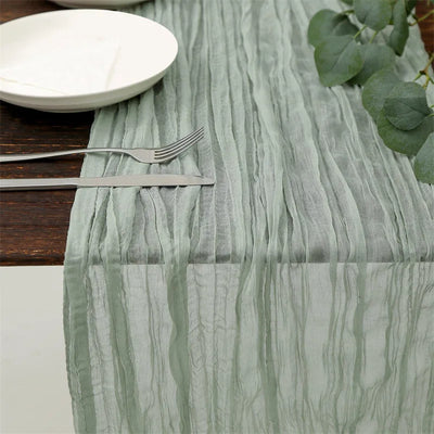 Semi-Sheer Table Runner Vintage Cheesecloth Gauze Table Setting  Wedding Dining Party Christmas Banquets Arches Cake Decortion
