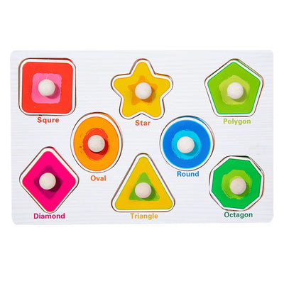 Wooden Puzzle Montessori Toys for Baby 1 2 3 Years Old Kids Alphabet Number Shape Matching Games Children Early Educational Toys