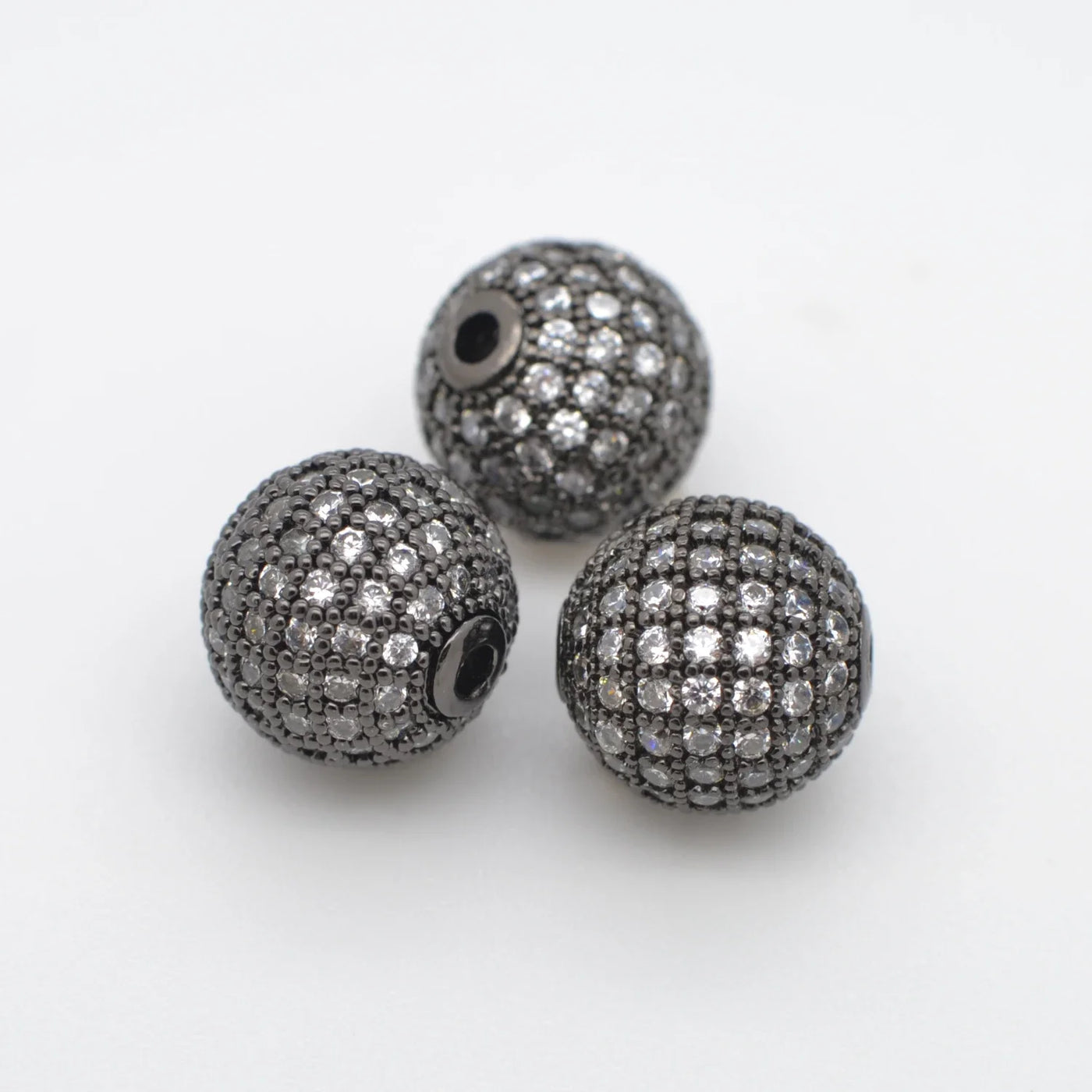 Beads for Jewelry Making Gold Silver Color Accessories Paved Zircon Spacer Bead String Beaded Diy Necklace Bracelet Chain Charms