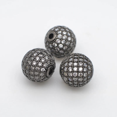 Beads for Jewelry Making Gold Silver Color Accessories Paved Zircon Spacer Bead String Beaded Diy Necklace Bracelet Chain Charms