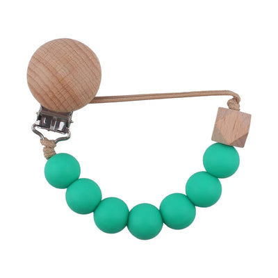 New Baby Products Made of Beech Wood Pacifier Clip To Soothe Silicone Bite Grind Teeth Angle Pacifier Chain Baby Toys Bebes