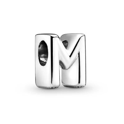 925 Silver Plate 26 English Letters Combined Freely Beads For Pandora DIY Charms Bracelet Keychain Jewelry Accessories Gifts
