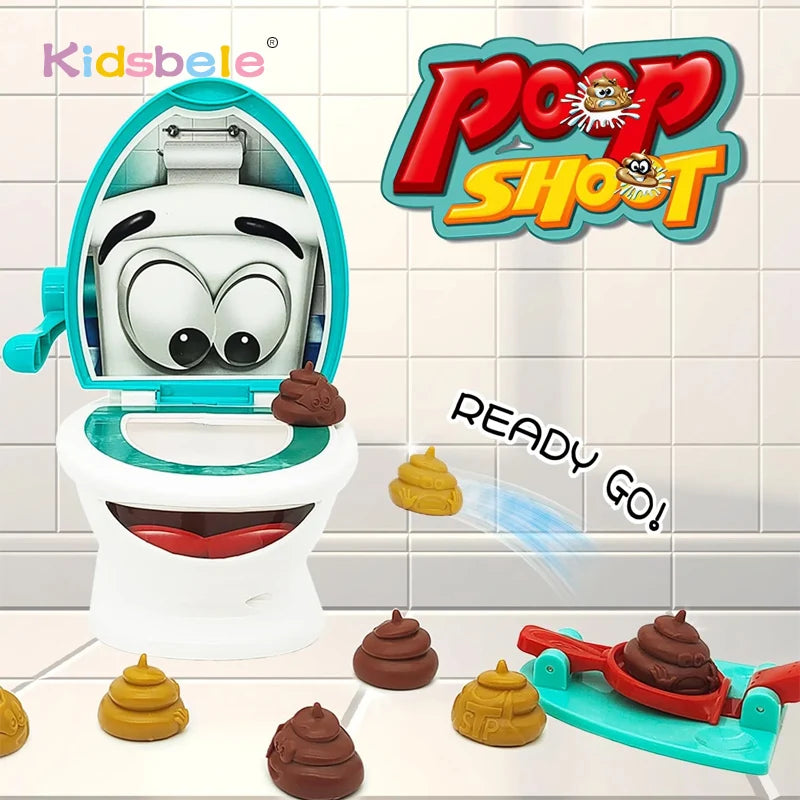 Poop Shoot Game Toy for Kids Creative Toilet Poop Game Toys Funny Family Game Decompress Toys Gifts