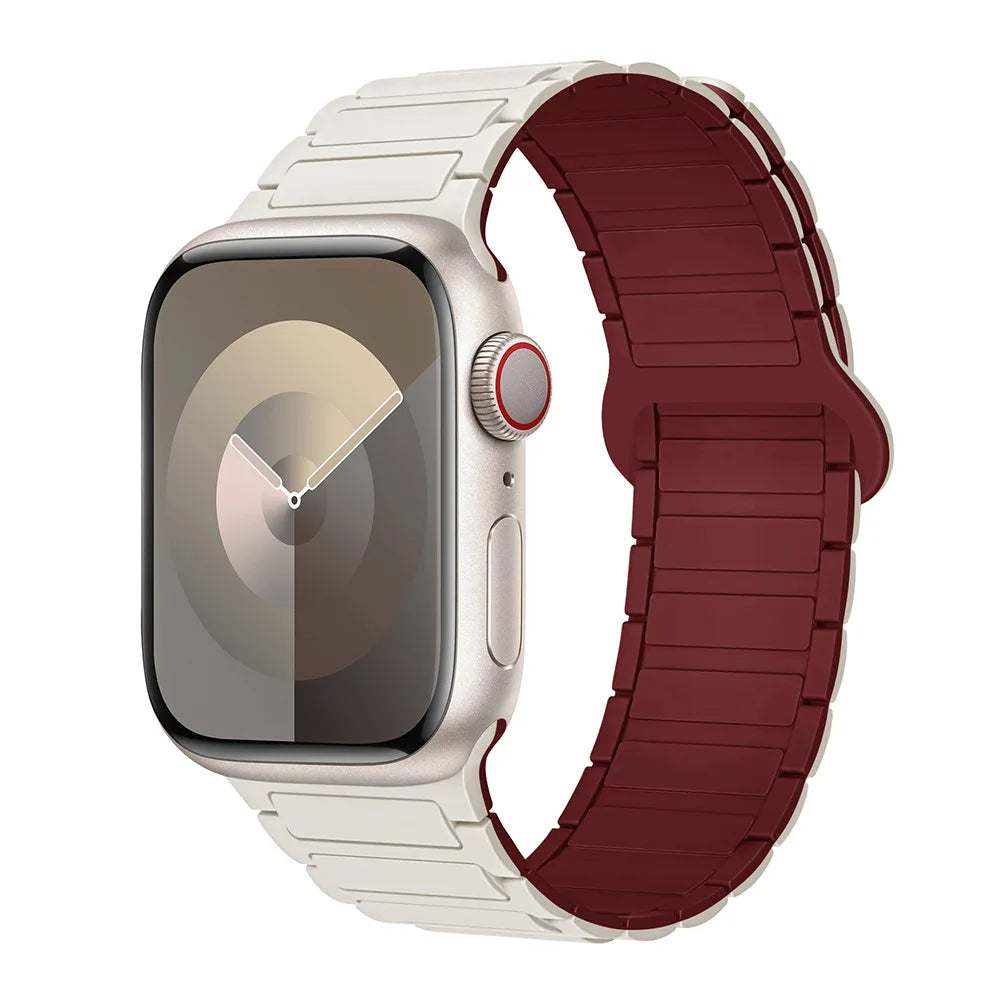 Magnetic Loop for Apple Watch Bands 44mm 40mm 49mm 45mm 41mm 38mm Silicone Bracelet iWatch Series 9 8 7 6 5 4 3 Se ultra 2 strap