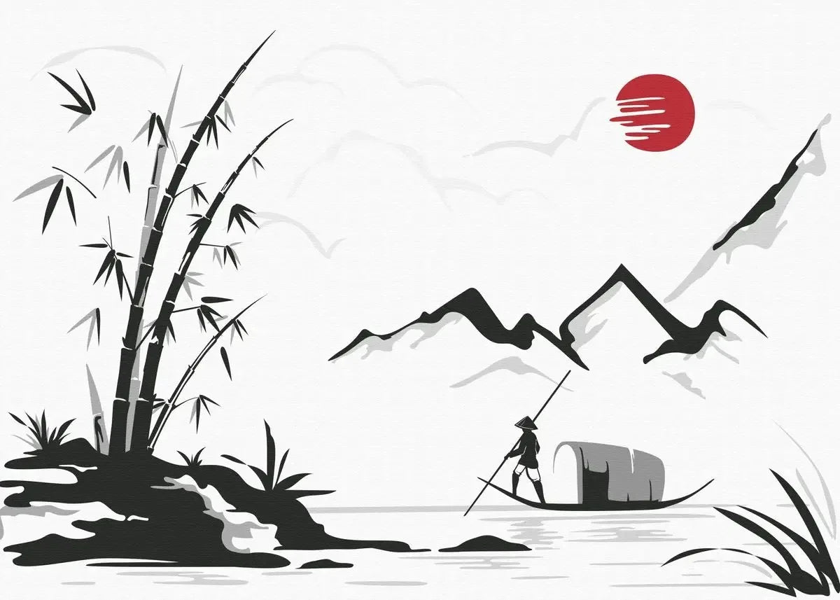 Chinese Landscape Birds Forest Mountain River Koi Carp Fish Ink Art Poster Canvas Painting Wall Art Prints Picture Home Decor