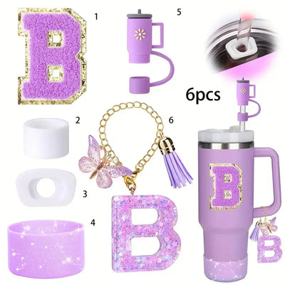 6PCS SILICONE ACCESSORY SET FOR STANLEY 40OZ TUMBLER WITH HANDLE – INCLUDES STRAW TOPPERS, BOOT COVER, AND SPILL-PROOF STOPPERS