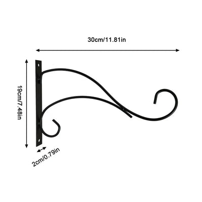 Hanging Bracket Hooks Hanger Wall Bird Flower Pot Basket Planter Lantern Metal Feeder Chime Wind Mount Hook Garden Decor