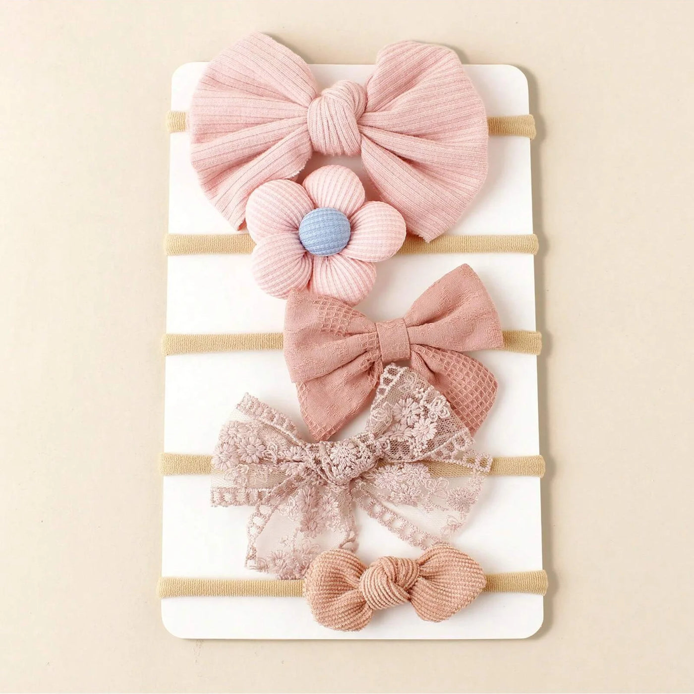 5PCS BABY FLOWER HEADBANDS SET – SWEET FLORAL DESIGN HIGH ELASTICITY INFANT GIRL HAIR ACCESSORIES