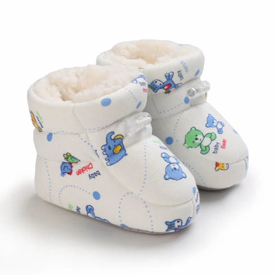 Winter Cute Cartoon Baby Boots for Boys and Girls Cotton Soft Sole Anti slip and Warm Preschool Children's Walking Shoes with