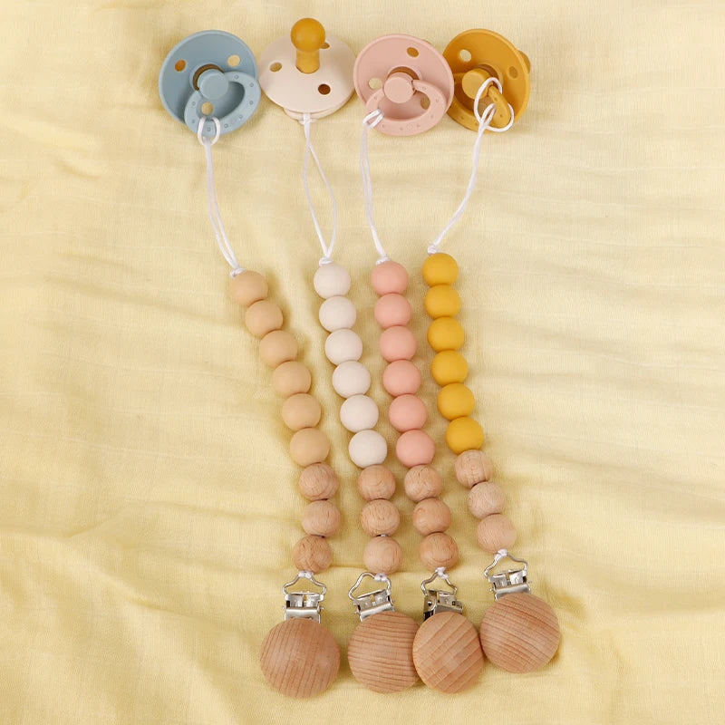 New Design Baby Silicone Pacifier Holder Pacifier Chain Clip Baby Nursing Cavity Toy Silicone Pacifier Baby Accessories
