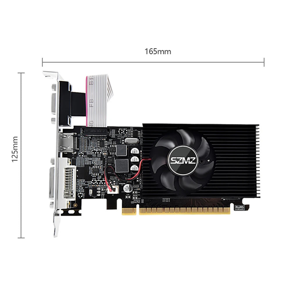 GT730 4GB DDR3 Video Card GT 730 Graphics Card HD VGA DVI Port PCI-E2.0 16X Computer Gaming Graphics Cards Mute Fan GT610 1G/2G