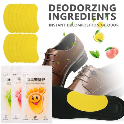 12/60pcs Shoes Odor Remover Deodorant Patch Lemon Athlete's Foot Soothing Insole Stickers Antibacterial Antiperspirant Foot Care