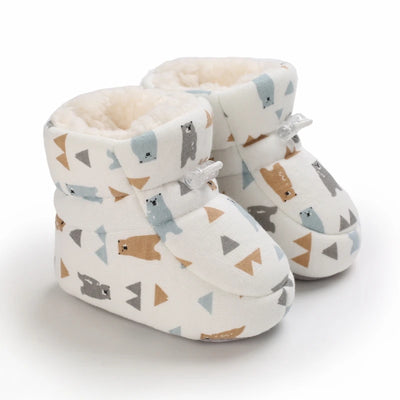 Winter Cute Cartoon Baby Boots for Boys and Girls Cotton Soft Sole Anti slip and Warm Preschool Children's Walking Shoes with