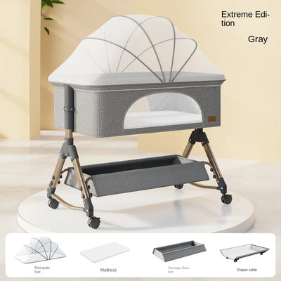 K-star Baby Crib Newborn Small Bed Splicing Large Bed Cradle Bed Sleeping Basket Movable Foldable Portable And Multifunctional