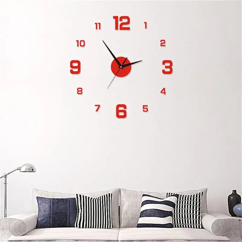 2025 Modern Design Large Wall Clock 3D DIY Quartz Clocks Fashion Watches Acrylic Mirror Stickers Living Room Home Decor Horloge