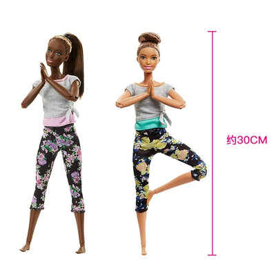 Original Barbie Dolls Made To Move Brunette Blonde Yoga 22 Joints Articulated Toys for Girls Genuine Barbie  Toys for Children