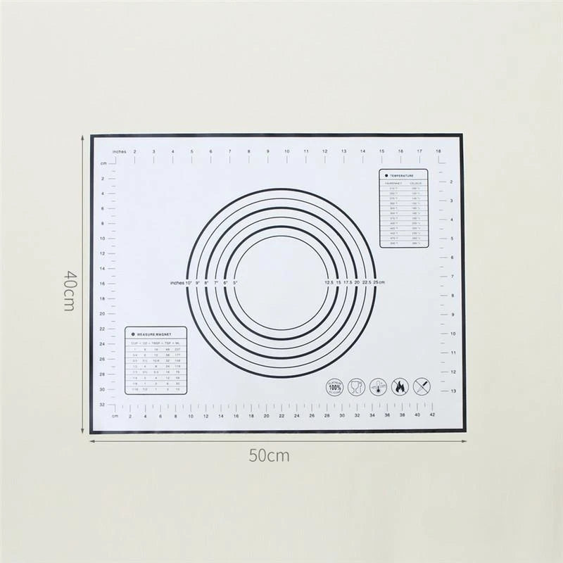 Silicone Baking Mat Pad Baking Sheet Pizza Dough Maker Pastry Kitchen Gadgets Non-Stick Rolling Dough Mat Cooking Tools Bakeware