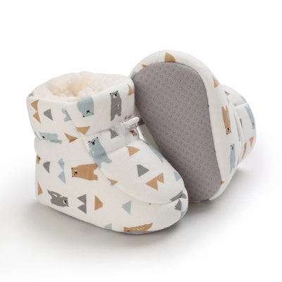 Winter Cute Cartoon Baby Boots for Boys and Girls Cotton Soft Sole Anti slip and Warm Preschool Children's Walking Shoes with