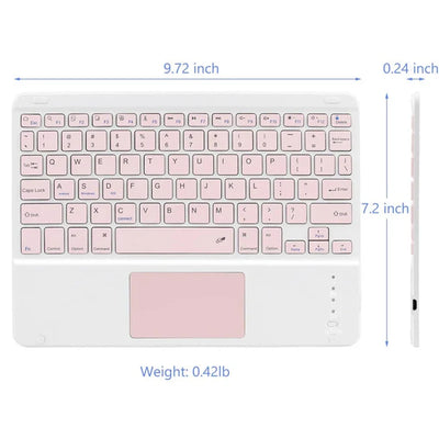 10-INCH SPANISH/ENGLISH BLUETOOTH KEYBOARD – WIRELESS RECHARGEABLE UNIVERSAL KEYBOARD FOR IPAD AIR/PRO, PHONE, TABLET, LAPTOP