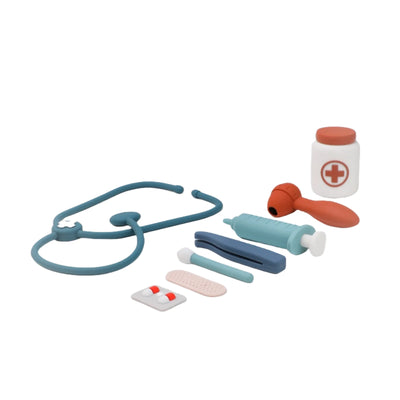 Silicone Afternoon Tea Set  and Doctor Toys Pretend Play Role Play Game Early Educational Toy for Toddlers Girls Boys Kids Gift